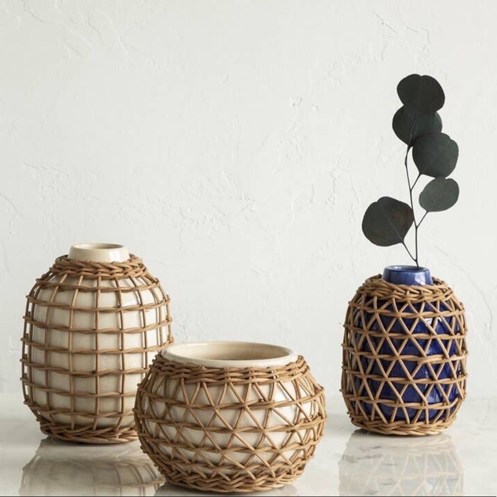 Rattan Planter White